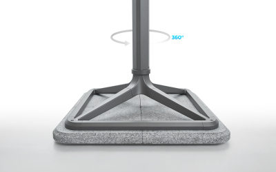 Зонт профессиональный 3х3 м Higold Levia алюминий, акрил тик, тортора Фото 10