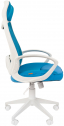 Кресло компьютерное Chairman 840 White металл, пластик, ткань, сетка, пенополиуретан белый/голубой Фото 4