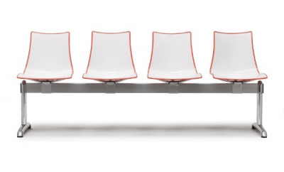 Система сидений на 4 места Scab Design Zebra Bicolore Bench сталь, технополимер белый, оранжевый Фото 1