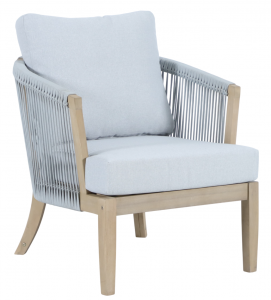 Кресло деревянное с подушками Tagliamento Veneto акация, роуп светлый тик, серый Фото 21