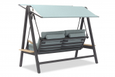Диван-качели с подушками BraFab Malmo алюминий, тик, ткань антрацит, зеленый Фото 5