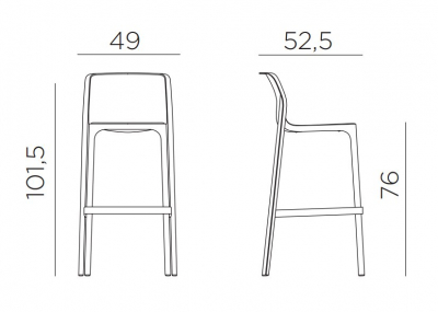 Комплект пластиковых барных стульев Nardi Net Stool Set 4 стеклопластик ментоловый Фото 2
