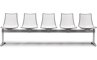 Система сидений на 5 мест Scab Design Zebra Bicolore Bench сталь, технополимер белый, антрацит Фото 1