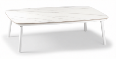 Столик каменный кофейный Grattoni Venice Stone алюминий, спеченный камень белый Фото 7