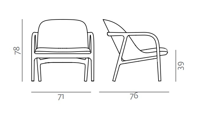 Кресло лаунж с обивкой Neva Lounge Trimmed