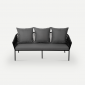 Диван трехместный плетеный с подушками ReeHouse Patio алюминий, искусственный ротанг, олефин черный, черный металлик, серый Фото 9
