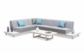 Комплект модульной мягкой мебели Grattoni Alvory алюминий, ткань sunbrella белый, светло-серый Фото 4