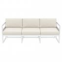 Диван пластиковый трехместный с подушками Siesta Contract Mykonos XL стеклопластик, полиэстер белый, бежевый Фото 5