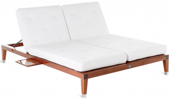 Лежак двойной деревянный с матрасом-thumbs-Фото1