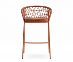 Кресло плетеное барное с подушкой PEDRALI Panarea сталь, роуп, ткань терракотовый Фото 6