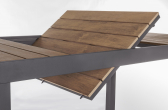 Стол деревянный обеденный раздвижной Garden Relax Elias алюминий, ДПК антрацит, тик Фото 6