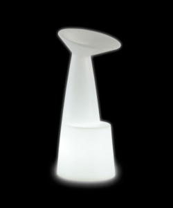 Табурет пластиковый барный светящийся SLIDE Voila Lighting полиэтилен белый Фото 10