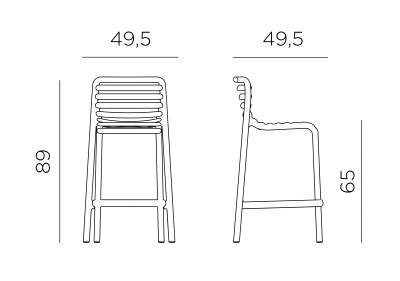 Стул пластиковый полубарный Nardi Doga Stool Mini стеклопластик белый Фото 2
