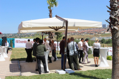 Зонт профессиональный 3х3 м THEUMBRELA SEMSIYE EVI Banana алюминий, полиэстер коричневый, бежевый Фото 18