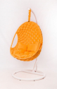 Кресло подвесное плетеное Pride Design Валио Гламур сталь, микровелюр желтый Фото 11
