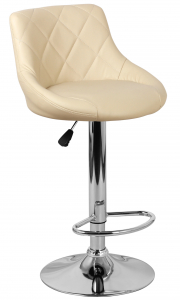 Стул барный с обивкой E-line Комфорт сталь, экокожа бежевый Фото 1