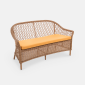 Диван двухместный плетеный с подушкой ReeHouse Nova алюминий, искусственный ротанг, олефин грецкий орех, оранжевый Фото 5