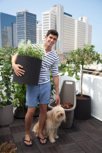 Набор пластиковых кашпо Keter Cylinder Planters пластик с имитацией плетения коричневый Фото 8