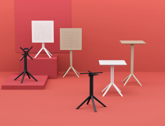 Стол пластиковый складной Sky Folding Table 60, белый, 600х600х740 мм
