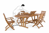 Стол деревянный обеденный Garden Relax Noemi акация Фото 5