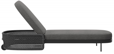Лежак плетеный с матрасом SNOC Miura Nightfall алюминий, роуп, олефин черный Фото 1