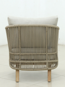 Кресло лаунж плетеное с подушками Tagliamento Mali эвкалипт, роуп, полиэстер натуральный Фото 4