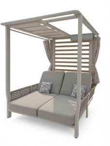 Шатер с лежаками Higold Borromeo алюминий, роуп, олефин бежевый, светло-серый Фото 27