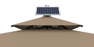 Зонт профессиональный 4х4 м Tagliamento Atlantic Solar алюминий, акрил Dickson антрацит, бежевый Фото 4