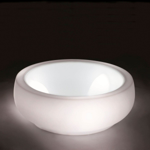 Стол пластиковый со стеклом светящийся SLIDE Chubby Side Table Lighting полиэтилен, закаленное стекло белый Фото 4
