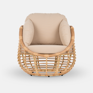 Комплект плетеной мебели ReeHouse Lotus алюминий, искусственный ротанг, олефин, стекло индийское дерево, бежевый, бронза Фото 15