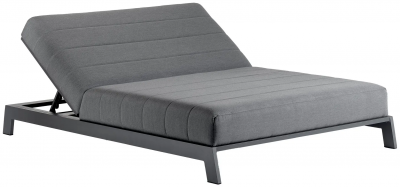 Лаунж-лежак двухместный Grattoni Bite алюминий, ткань sunbrella антрацит, темно-серый Фото 1