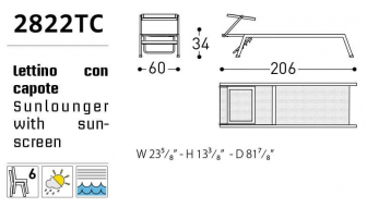 Шезлонг-лежак металлический с козырьком-thumbs-Фото4