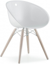 Кресло пластиковое на деревянных ножках PEDRALI Gliss Wood ясень, технополимер беленый ясень, белый Фото 1