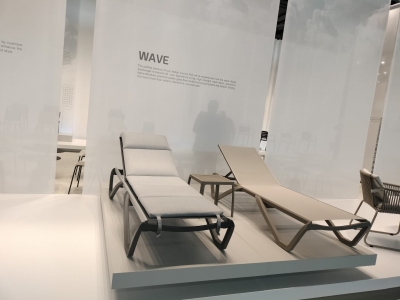 Шезлонг-лежак металлический PAPATYA Wave алюминий, стеклопластик, батилин тортора Фото 21