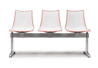 Система сидений на 3 места Scab Design Zebra Bicolore Bench сталь, технополимер белый, оранжевый Фото 1