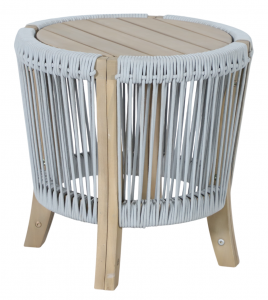 Столик деревянный кофейный Tagliamento Veneto акация, роуп, олефин светлый тик, серый Фото 19