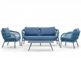 Комплект лаунж мебели Grattoni Elba Rope алюминий, роуп, олефин синий Фото 1