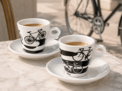 Кофейные пары для эспрессо Ancap Giotto фарфор деколь Italia in Bici Фото 1