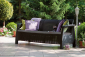 Диван пластиковый Keter Corfu Love Seat Max пластик с имитацией плетения графит Фото 5