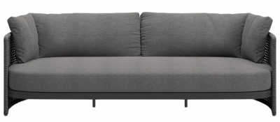 Диван трехместный с подушками SNOC Miura Nightfall алюминий, роуп, олефин черный Фото 1