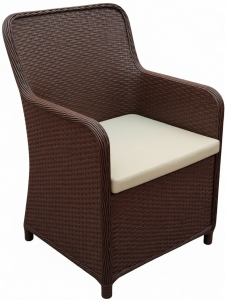 Кресло плетеное с подушками Tagliamento Barcelona алюминий, искусственный ротанг, ткань светло-коричневый, бежевый Фото 1