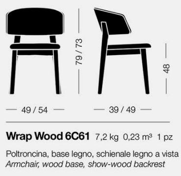 Стул деревянный с обивкой Wrap Wood