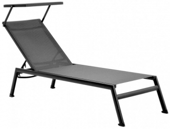 Шезлонг-лежак металлический с козырьком-thumbs-Фото3