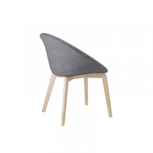 Кресло с обивкой Scab Design Natural Giulia Pop бук, технополимер, ткань натуральный бук, серый Фото 3