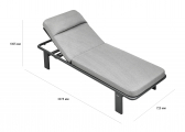 Шезлонг-лежак мягкий Higold Ligo алюминий, олефин Фото 2