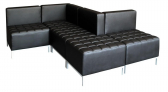 Диван модульный угловой Профдиван Трио дерево, металл, кожа черный Фото 7