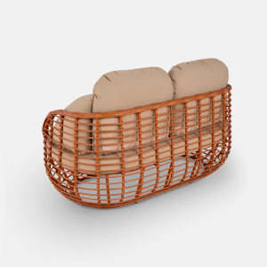 Комплект плетеной мебели ReeHouse Lotus алюминий, искусственный ротанг, олефин, стекло африканский закат, капучино, бронза Фото 32