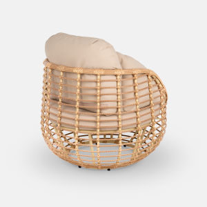 Комплект плетеной мебели ReeHouse Lotus алюминий, искусственный ротанг, олефин, стекло индийское дерево, бежевый, бронза Фото 19