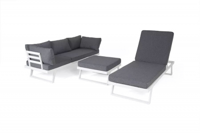 Комплект-трансформер садовой мебели 4SIS Альпы алюминий, ткань белый Фото 10