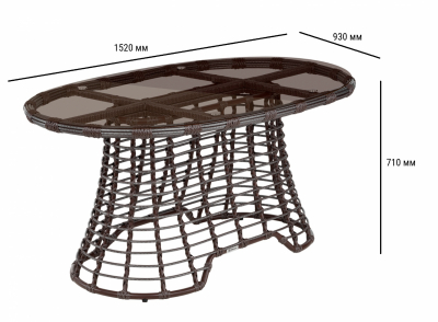 Комплект плетеной мебели ReeHouse Lotus алюминий, искусственный ротанг, олефин, стекло шоколад металлик, коричневый, бронза Фото 4